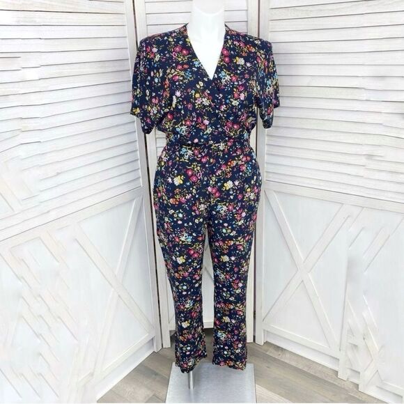 ASOS Uttam Boutique Floral Jumpsuit Blue Multi Large - Picture 1 of 12